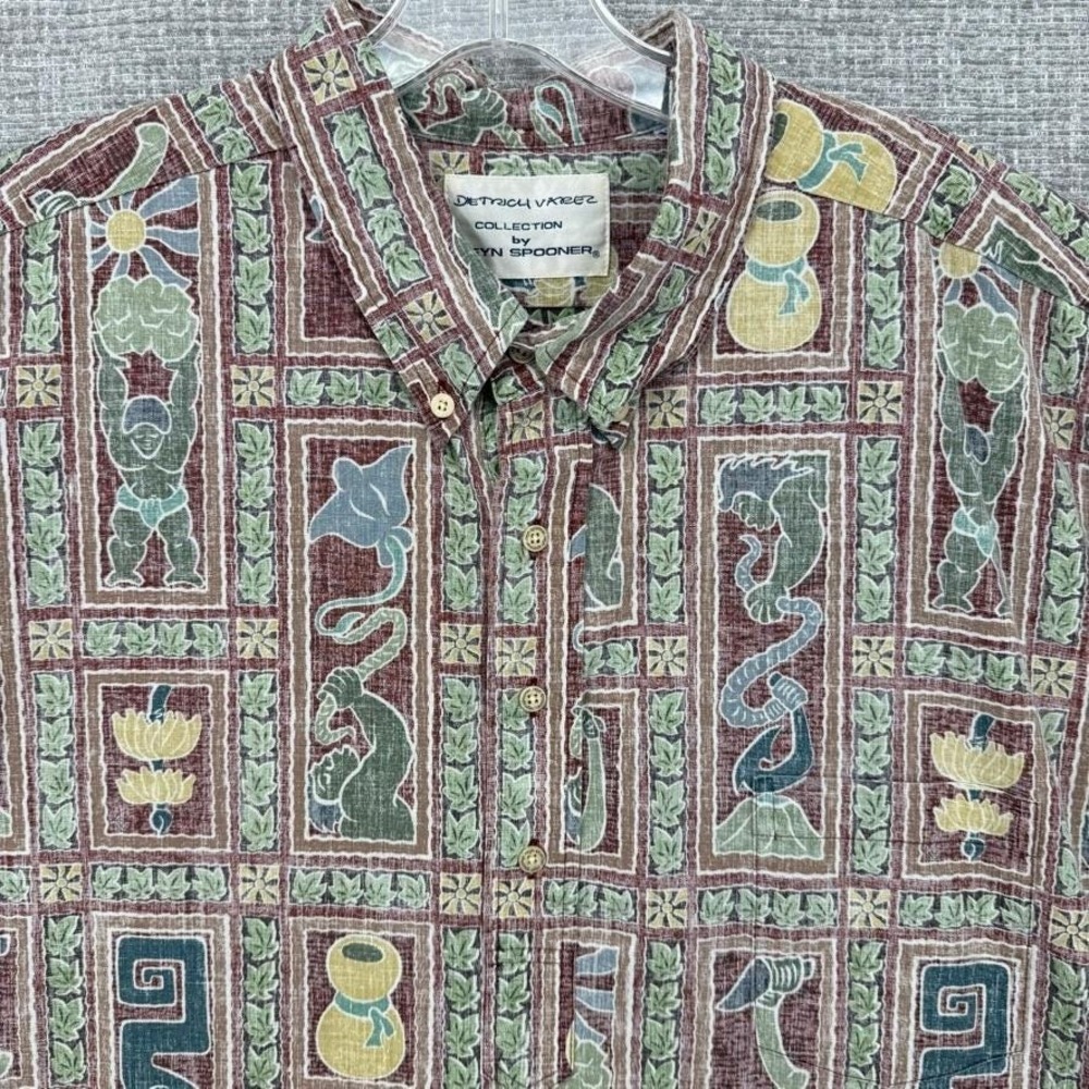 Reyn Spooner Sz 3XL Hawaiian Popover Red Varez Fish Water Art Culture‎ Stingray